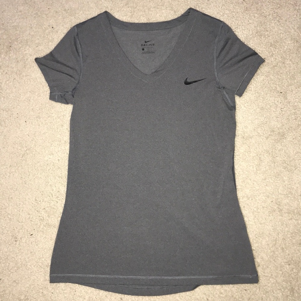 Gray Nike Dri-Fit V Neck Tshirt